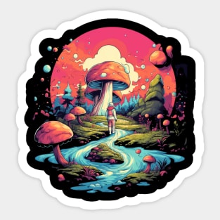 Mushroom Planet Sticker